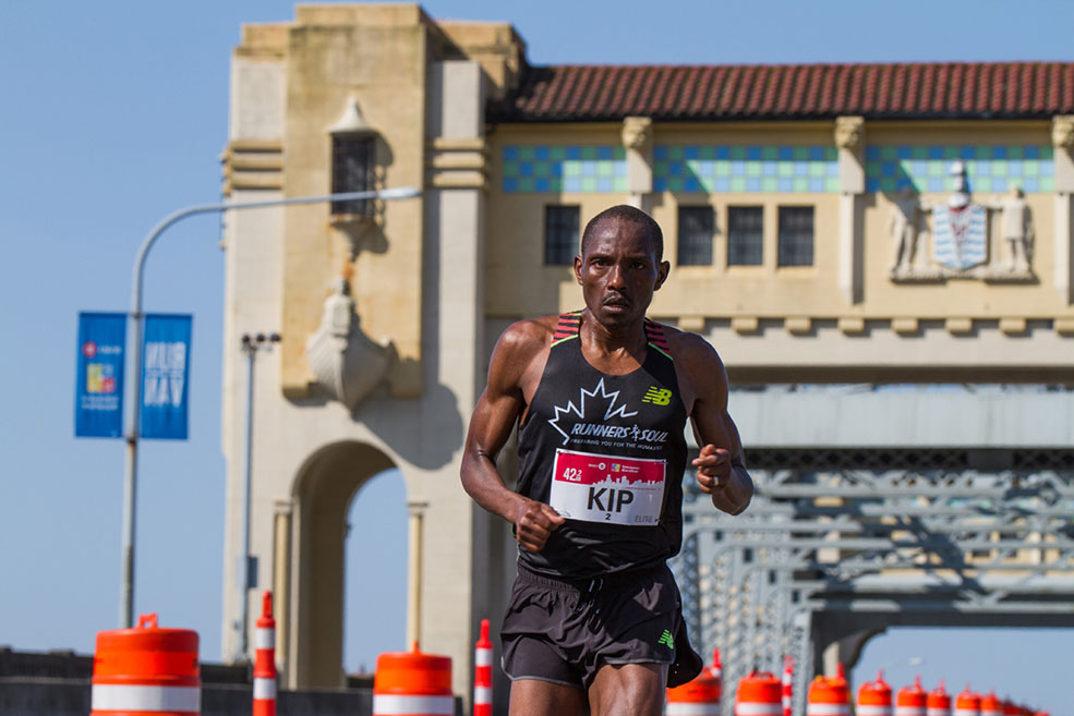 Kenyan elite runner Kip Kangogo at the BMO Vancouver Marathon (BMO Vancouver Marathon)