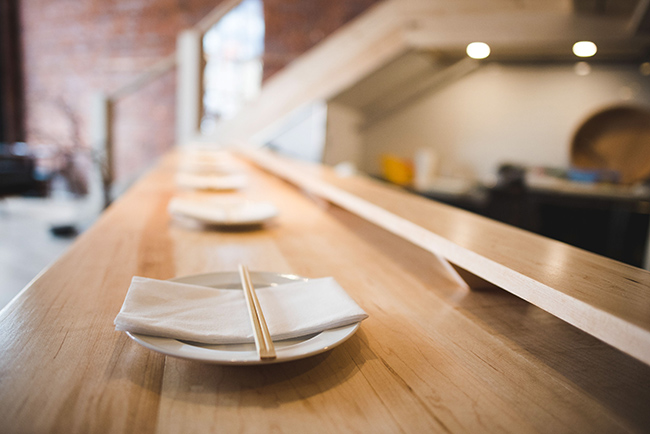 Bar seating at 'ONO Raw Bar (Kalu Interiors)