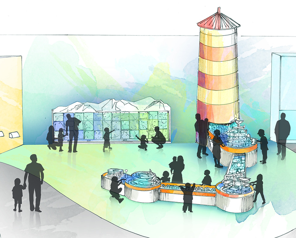 The "Splash" area will feature cascades, a water tower and a boat spiral (Science World)