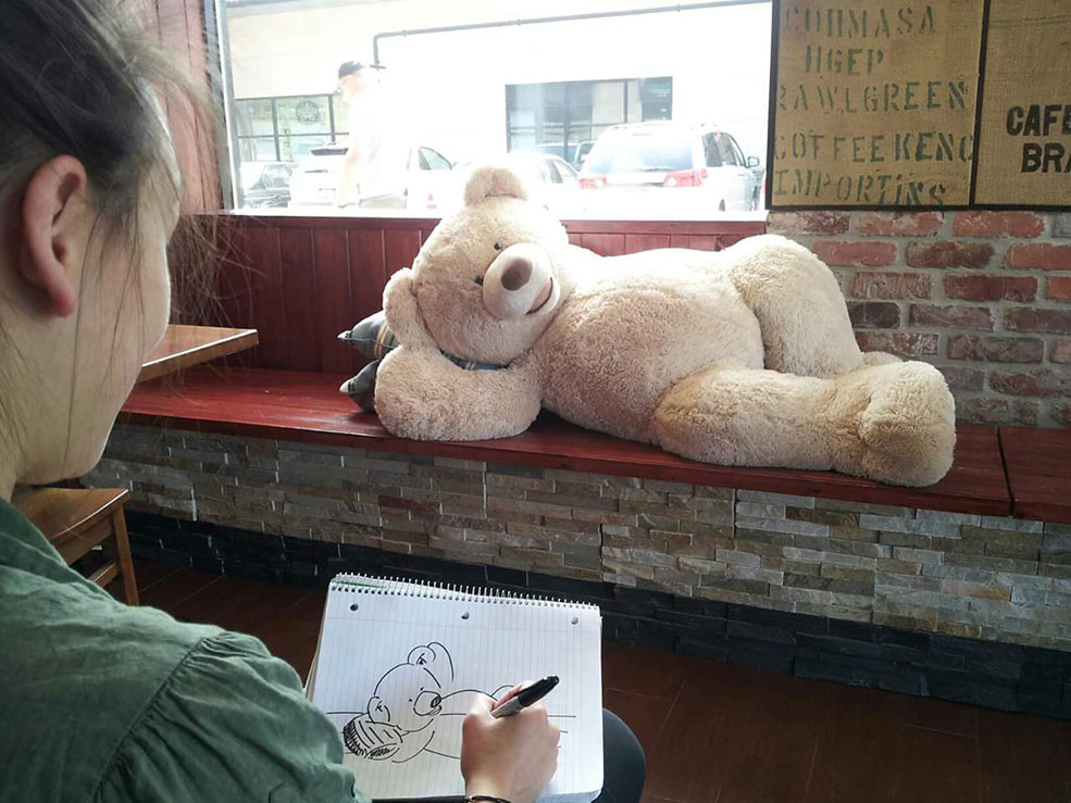 Bearamel Macchiato also loved lounging around and striking a pose (Facebook)