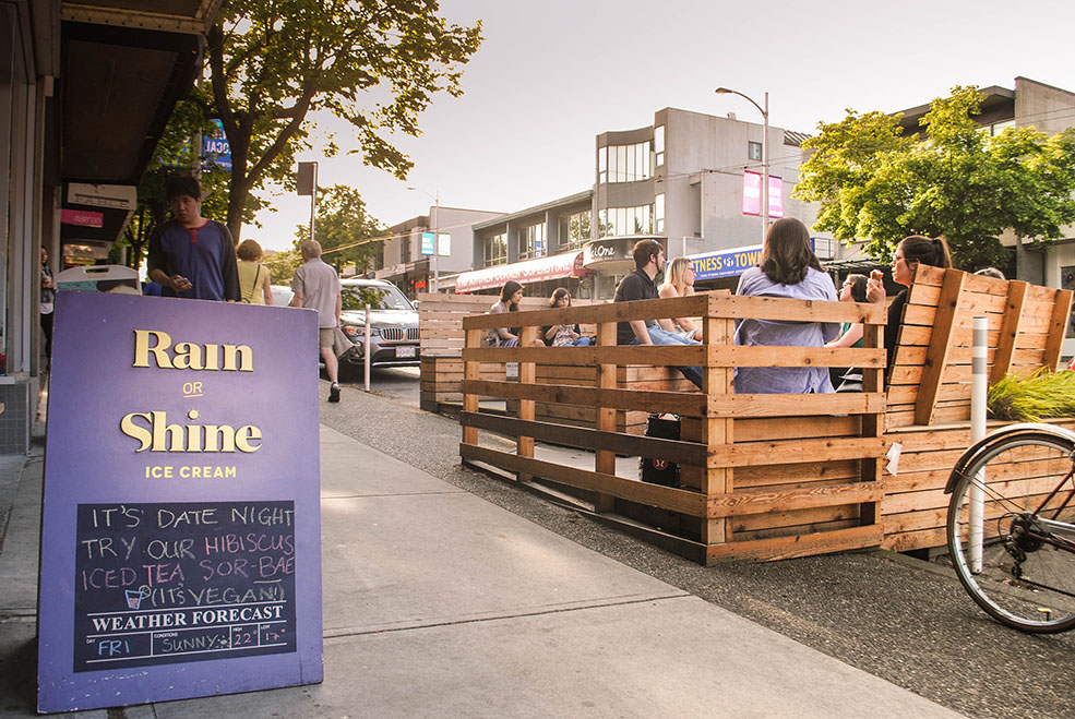 Rain Or Shine's parklet on 4th Avenue (Rain Or Shine)
